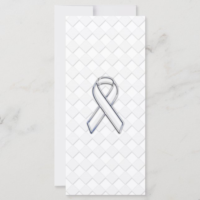 Chrome White Ribbon Awareness on Checkers Print (Voorkant)