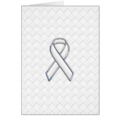 Chrome White Ribbon Awareness on Checkers Print (Voorkant)