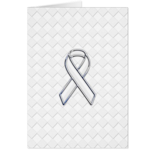 Chrome White Ribbon Awareness on Checkers Print (Voorkant)