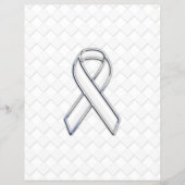 Chrome White Ribbon Awareness on Checkers Print Flyer (Voorkant)
