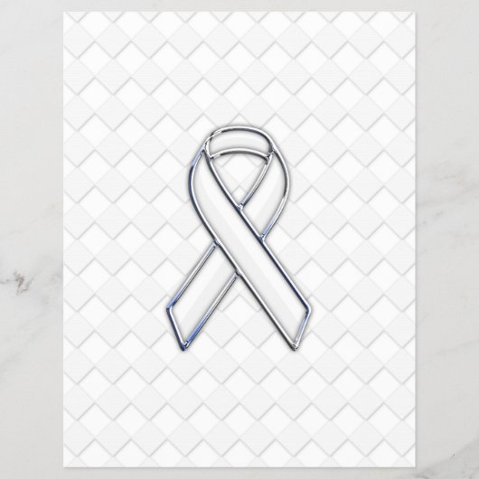 Chrome White Ribbon Awareness on Checkers Print Flyer (Voorkant)