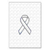 Chrome White Ribbon Awareness on Checkers Print Kaart (Voorkant)