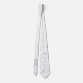 Chrome White Ribbon Awareness on Checkers Print Stropdas (Achterkant)