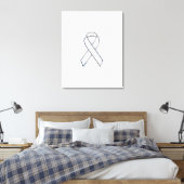 Chrome White Ribbon Awareness on Houndstooth Print (Insitu (Slaapkamer))