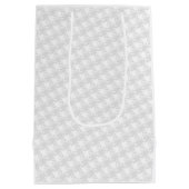 Chrome White Ribbon Awareness on Houndstooth Style Medium Cadeauzakje (Achterkant)