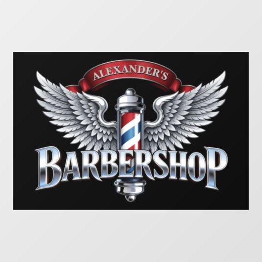 Chrome Winged Barberpole Raamsticker (Vel)