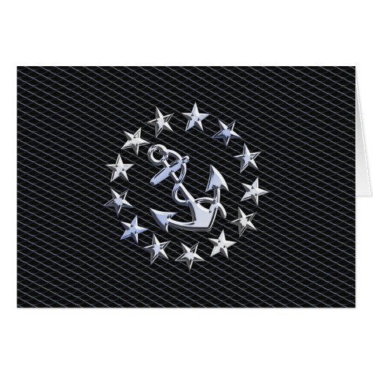 Chrome Yacht Naval Flag op automobielgrille Print (Voorkant Horizontaal)