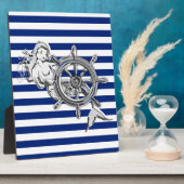 Chrome Zeemeermin op Nautilus Strepen Fotoplaat (Zijkant)