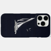 Chrome Zeilboot op Koolstofvezel Case-Mate iPhone Case (Achterkant (horizontaal))