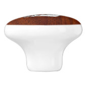 Chrome Zeilboot op Nautische Mahonie Grain Print Keramische Knop (Zijkant)