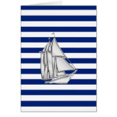 Chrome zeilboot op nautische strepen (Voorkant)