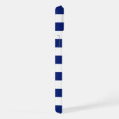Chrome Zeilboot op Navy Stripes iPhone Hoesje (Rechterkant)