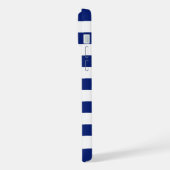Chrome Zeilboot op Navy Stripes iPhone Hoesje (Linkerkant)