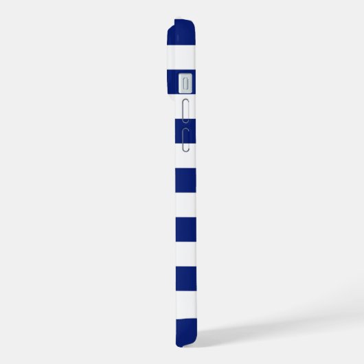 Chrome Zeilboot op Navy Stripes iPhone Hoesje (Linkerkant)
