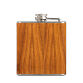 Chrome Zeilboot op Teak Print Heupfles (Achterkant)