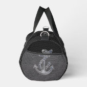 Chrome zilveren stijl touw anker op koolstofvezel plunjezak (Rechts)