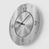 Chrome zilverstaal grote klok (Hoek)