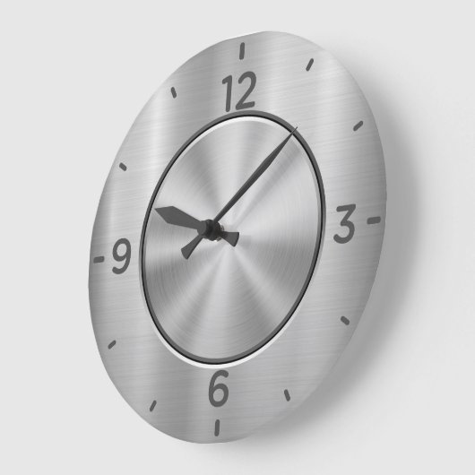 Chrome zilverstaal grote klok (Hoek)