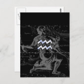 Chrome zoals Aquarius Sign on Hevelius Map Briefkaart (Voorkant / Achterkant)