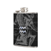 Chrome zoals Aquarius Sign on Hevelius Map Heupfles (Links)