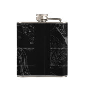 Chrome zoals Aquarius Sign on Hevelius Map Heupfles (Achterkant)