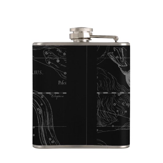 Chrome zoals Aquarius Sign on Hevelius Map Heupfles (Achterkant)