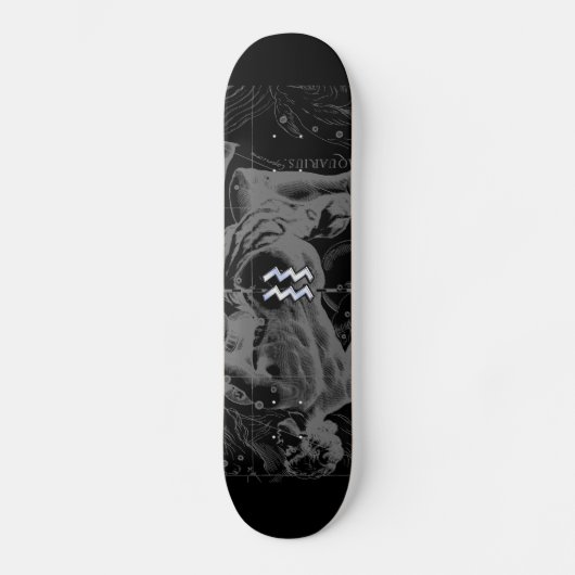 Chrome zoals Aquarius Sign on Hevelius Map Skateboard (Voorkant)