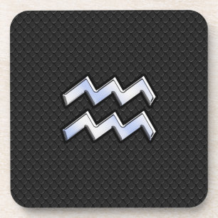 Chrome zoals Aquarius Zodiac in Snake Skin Drankjes Onderzetter