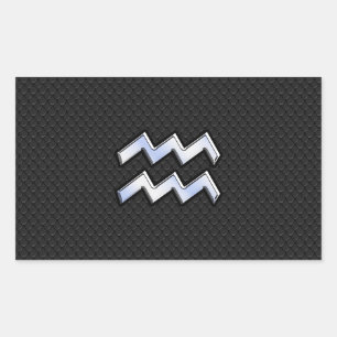 Chrome zoals Aquarius Zodiac in Snake Skin Rechthoekige Sticker
