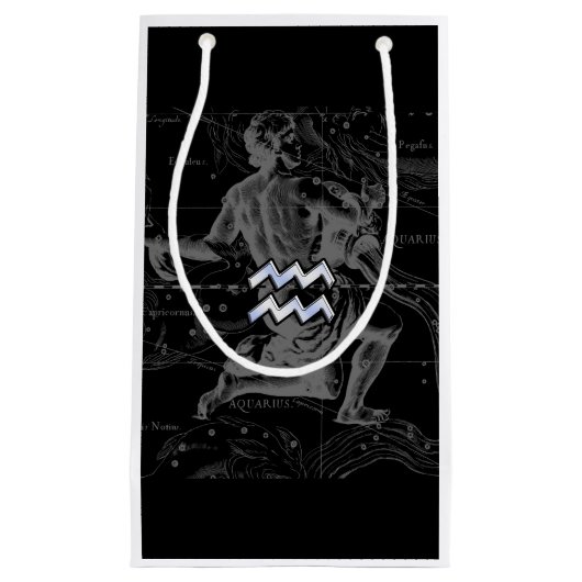 Chrome zoals Aquarius Zodiac Sign on Hevelius 1690 Klein Cadeauzakje (Voorkant)