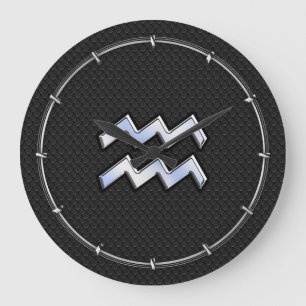 Chrome zoals Aquarius Zodiac Sign on slang Grote Klok