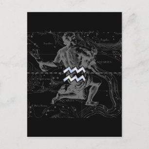 Chrome zoals Aquarius Zodiac Sign op Hevelius Briefkaart