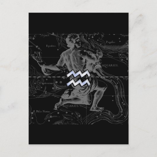 Chrome zoals Aquarius Zodiac Sign op Hevelius Briefkaart (Voorkant)