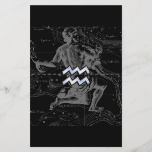 Chrome zoals Aquarius Zodiac Sign op Hevelius Briefpapier