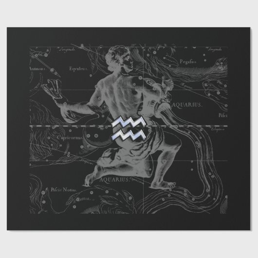 Chrome zoals Aquarius Zodiac Sign op Hevelius Cadeaupapier (Vlak)