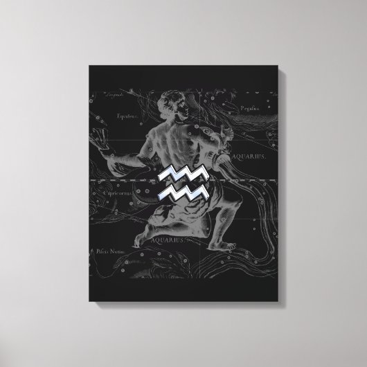 Chrome zoals Aquarius Zodiac Sign op Hevelius Canvas Afdruk (Voorkant)