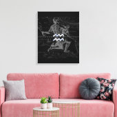 Chrome zoals Aquarius Zodiac Sign op Hevelius Canvas Afdruk (Insitu (Woonkamer))
