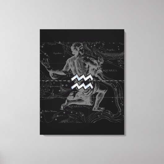 Chrome zoals Aquarius Zodiac Sign op Hevelius Canvas Afdruk (Voorkant)