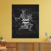 Chrome zoals Aquarius Zodiac Sign op Hevelius Canvas Afdruk (Insitu (Woonkamer))