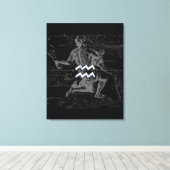 Chrome zoals Aquarius Zodiac Sign op Hevelius Canvas Afdruk (Insitu (Houten vloer))