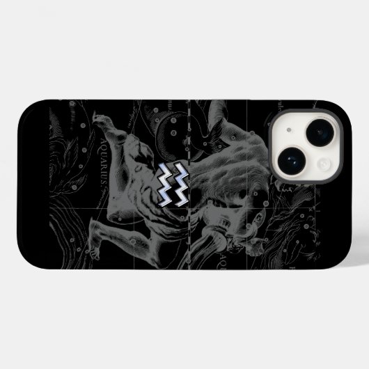 Chrome zoals Aquarius Zodiac Sign op Hevelius Case-Mate iPhone Case (Achterkant (horizontaal))