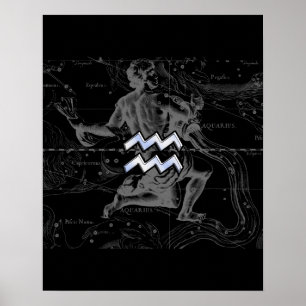 Chrome zoals Aquarius Zodiac Sign op Hevelius Poster