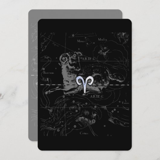 Chrome zoals Aries Zodiac Sign  Hevelius (Voorkant / Achterkant)