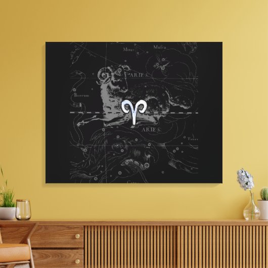 Chrome zoals Aries Zodiac Sign Hevelius Canvas Afdruk (Insitu (Woonkamer))