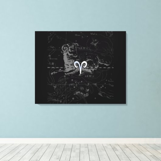 Chrome zoals Aries Zodiac Sign Hevelius Canvas Afdruk (Insitu (Houten vloer))