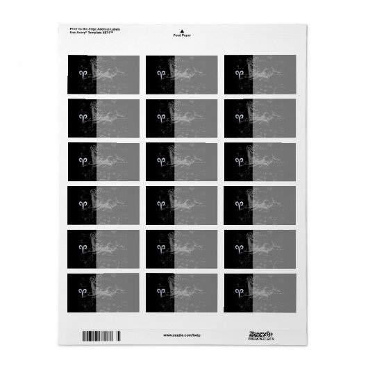 Chrome zoals Aries Zodiac Sign  Hevelius Etiket (Full Sheet)