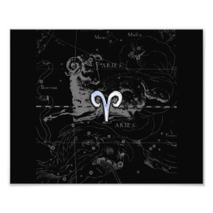 Chrome zoals Aries Zodiac Sign Hevelius Foto Afdruk
