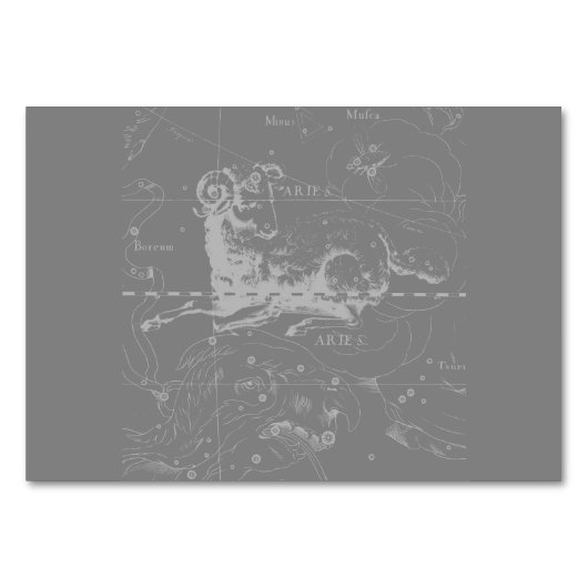 Chrome zoals Aries Zodiac Sign  Hevelius Kaart (Achterkant)