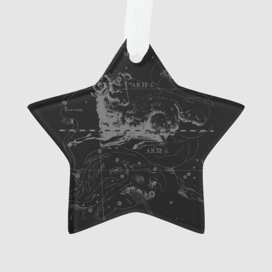 Chrome zoals Aries Zodiac Sign on Hevelius Black Ornament (achterkant)