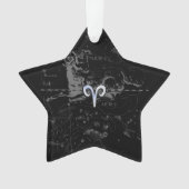 Chrome zoals Aries Zodiac Sign on Hevelius Black Ornament (voorkant)
